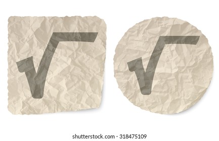 Crumpled slip of paper and a radix symbol