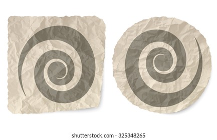 Crumpled slip of paper and a spiral
