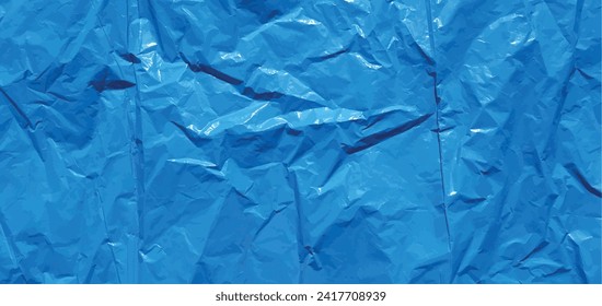 Textura en bruto de un vector de bolsa celofánica azul. Fondo de textura azul pixelado. Textura de una bolsa de basura. Fondo vectorial azul de polietileno. Textura de diseño interior.