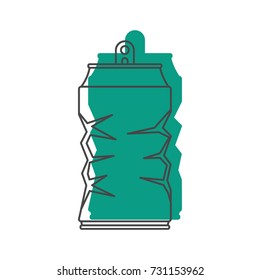 Crumpled tin can icon. Doodle illustration of Crumpled tin can vector icon for web isolated on white background