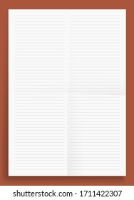 Crumpled  two lined column blank series A4 format paper vector illustration