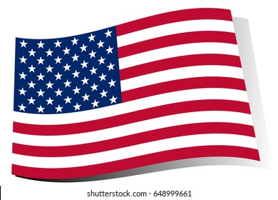 crumpled of United states of America flag. vector format