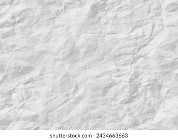 Crumpled white paper background. Realistic crumpled textured paper. Collage concept. Background for collages, banners and other designs. Vector illustration