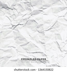Crumpled white paper texture background. Pixel design pattern. Vector illustration.