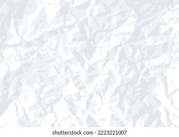 Crumpled and crumpled white paper texture background