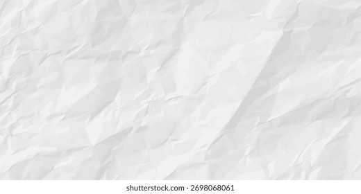 Ilustração de vetor de fundo de textura de papel branco amassado