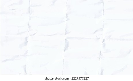 Crumpled white paper texture with folds