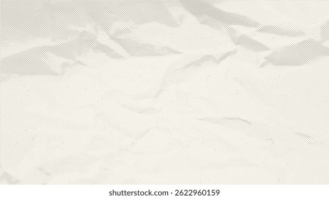 Texture vieux papier froissé et ridé. Feuille horizontale cru vintage. Arrière-plan Image vectorielle tramé