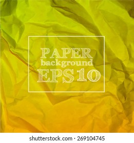 Crumpled yellow paper texture.