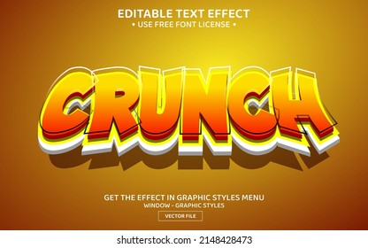 Crunch 3D editable text effect template