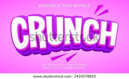 Crunch 3d editable text effect template