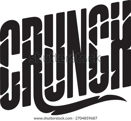 CRUNCH Bold Distorted Typography Logo Design