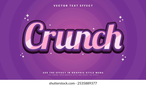 Crunch Editable Plantilla de efecto de texto Adecuado para la promoción de alimentos