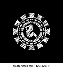 crunch icon with chalkboard texture