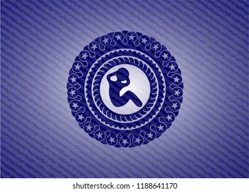 crunch icon with denim texture