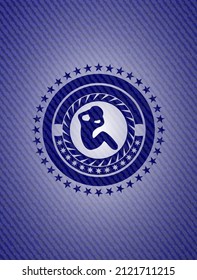 crunch icon with denim texture. 