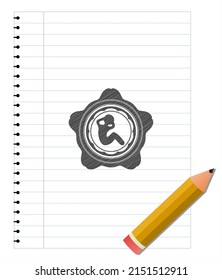 Crunch Icon Draw (pencil Strokes). Vector Illustration. Detailed. 