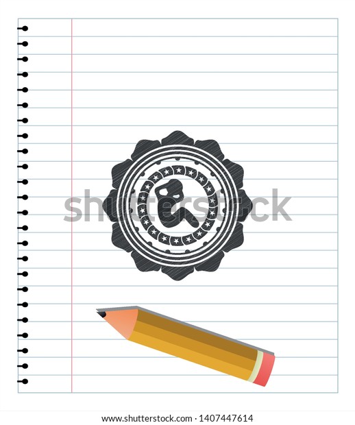 Crunch Icon Emblem Drawn Pencil Vector Stock Vector (Royalty Free ...