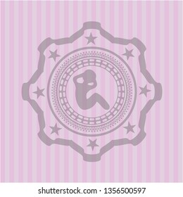 crunch icon inside badge with pink background