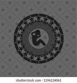 crunch icon inside black emblem. Vintage.