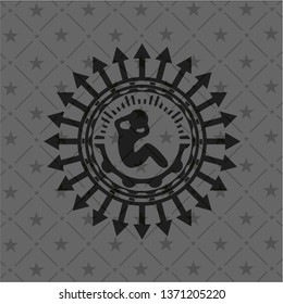crunch icon inside black emblem