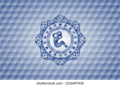 crunch icon inside blue badge with geometric pattern background.