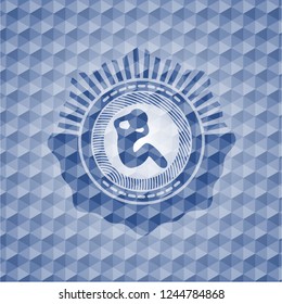 crunch icon inside blue badge with geometric pattern background.