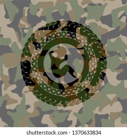 crunch icon inside camo emblem