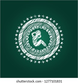 crunch icon inside chalk emblem