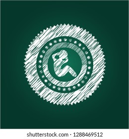 crunch icon inside chalk emblem