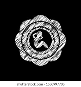 crunch icon inside chalkboard emblem written on a blackboard