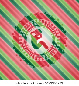 crunch icon inside christmas emblem.