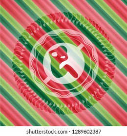 crunch icon inside christmas style badge..