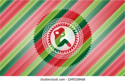 crunch icon inside christmas style emblem.