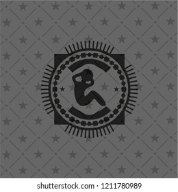 crunch icon inside dark badge or emblem