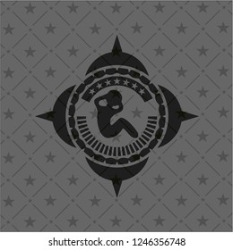 crunch icon inside dark badge