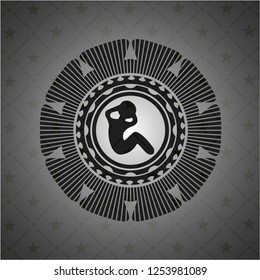 crunch icon inside dark emblem