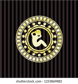 crunch icon inside gold shiny emblem