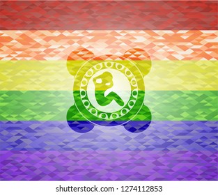 crunch icon inside lgbt colors emblem 