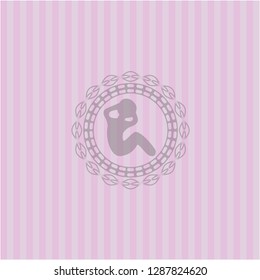 crunch icon inside pink emblem