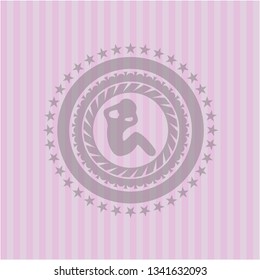 crunch icon inside pink emblem. Vintage.
