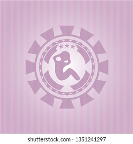 crunch icon inside pink emblem