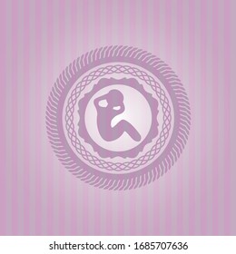 crunch icon inside pink emblem