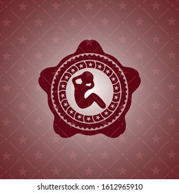 crunch icon inside retro red emblem