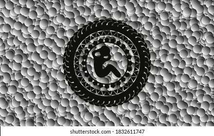 Crunch-Symbol im Retro-Stil schwarzes Emblem mit Bubbles Hintergrund. Vektorgrafik. Detaillierte Angaben. 
