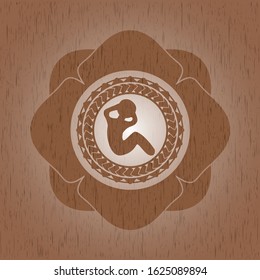 crunch icon inside retro wooden emblem