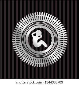 crunch icon inside silver badge or emblem