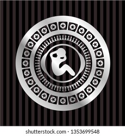 crunch icon inside silver badge or emblem