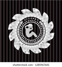 crunch icon inside silver emblem