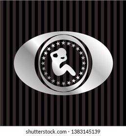 crunch icon inside silvery badge or emblem